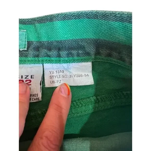 UNIONBAY Extra Comfort Women's 90s Preppy Bermuda Green Short Striped Size 32 - Picture 7 of 15